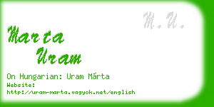 marta uram business card